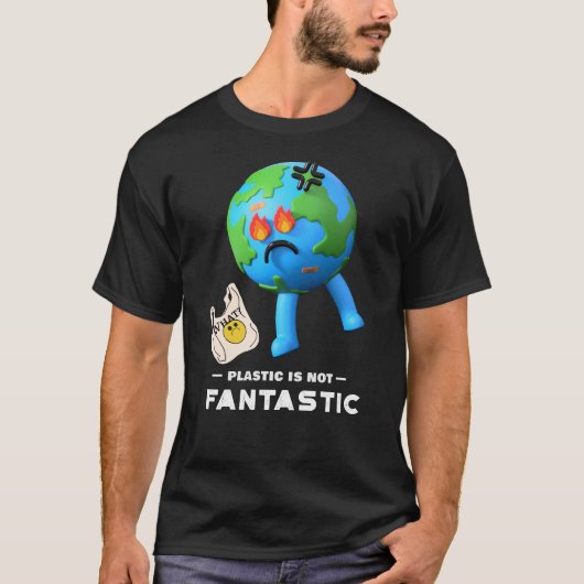 Plastic is niet fantastisch - bespaar de planeet t-shirt (Voorkant)