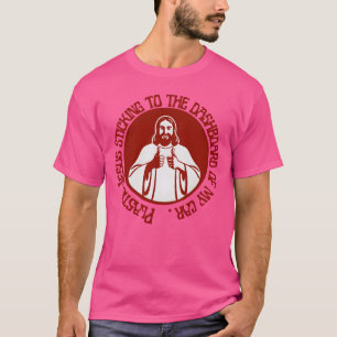 Plastic Jezus die op het dashboard van mijn auto p T-shirt