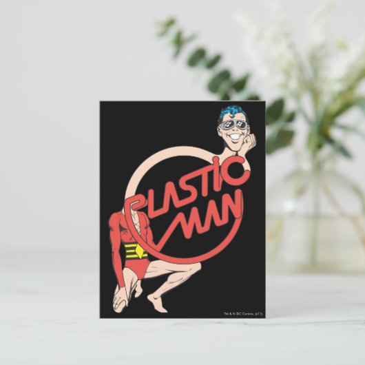 Plastic Man Rubbernek Briefkaart (Staand voorkant)