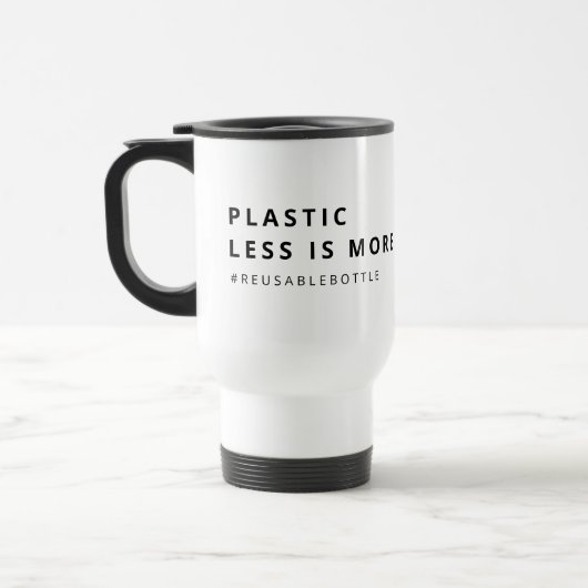 PLASTIC: MINDER IS MEER milieuvriendelijk Reisbeker (Links)