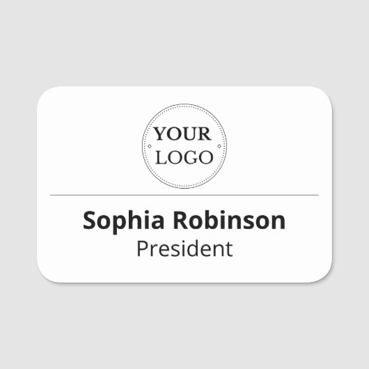 Plastic Naambadge Magnetisch of Speld Custom Logo Naamplaatje (Voorkant)