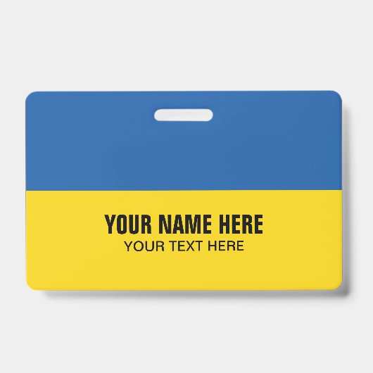 Plastic naamkaartje met Oekraïense vlag Badge (Voorzijde)