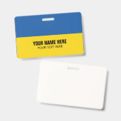 Plastic naamkaartje met Oekraïense vlag Badge (Voor- en achterkant)