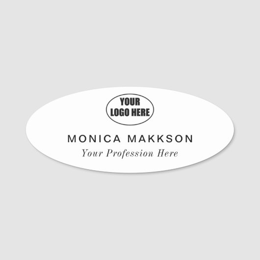 Plastic naamtag Magnetic of Pin Custom Logo Naamplaatje (Voorkant)