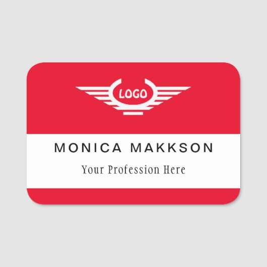 Plastic naamtag Magnetic of Pin Custom Logo Naamplaatje (Voorkant)