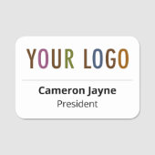 Plastic naamtag Magnetic of Pin Custom Logo Naamplaatje (Voorkant)