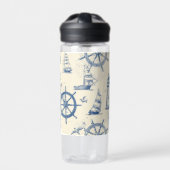 Plastic Nautische Thermo's met Anker en Helm Desi Waterfles (Voorkant)