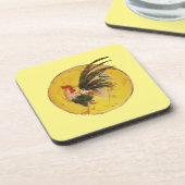 Plastic Onderzetter - Rooster en gele zon (Linkerzijde)