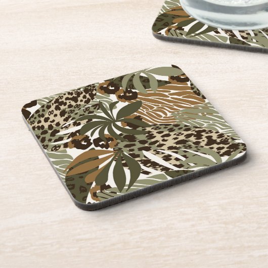 Plastic Onderzetters Oerwoud Dierenprint (Linkerzijde)