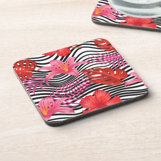 Plastic Onderzetters Tropische handpalmen (Linkerzijde)