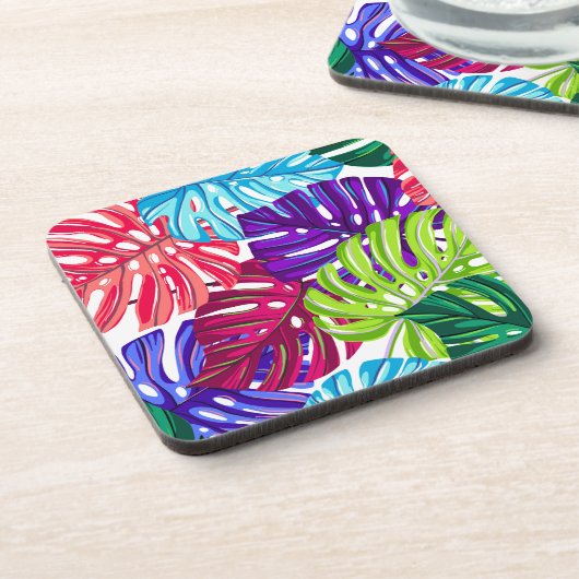 Plastic Onderzetters Tropische handpalmen Print (Linkerzijde)