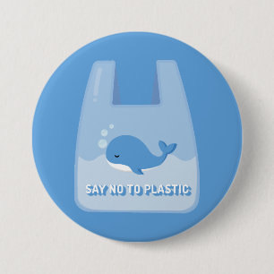 Plastic pleisterdag, walvis ronde button 7,6 cm