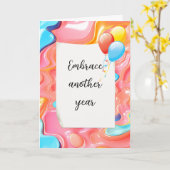 Plastic Psychedelic Abstract voor Verjaardag Kaart (Gele Bloem)