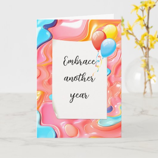 Plastic Psychedelic Abstract voor Verjaardag Kaart (Gele Bloem)