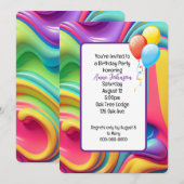 Plastic Psychedelic Verjaardag Uitnodigen Kaart (Voorkant / Achterkant)