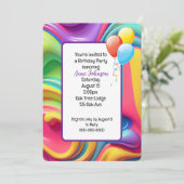 Plastic Psychedelic Verjaardag Uitnodigen Kaart (Staand voorkant)