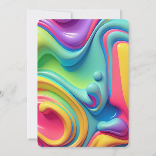 Plastic Psychedelic Verjaardag Uitnodigen Kaart (Achterkant)