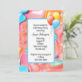 Plastic Psychedelic Verjaardag Uitnodigen Kaart (Staand voorkant)