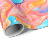 Plastic psychedelische vloeibare vormen cadeaupapier (Rol Hoek)