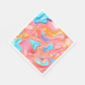 Plastic psychedelische vloeibare vormen servet (Hoek)