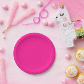 Plastic roze papieren bordje (Feest)