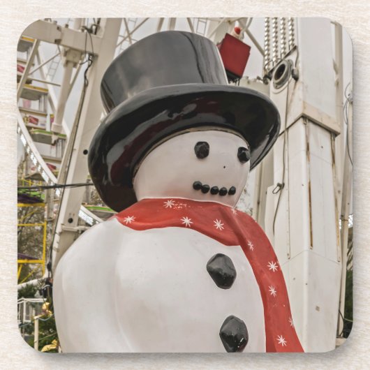 Plastic sneeuwpop uitzicht onderzetters (Voorkant)