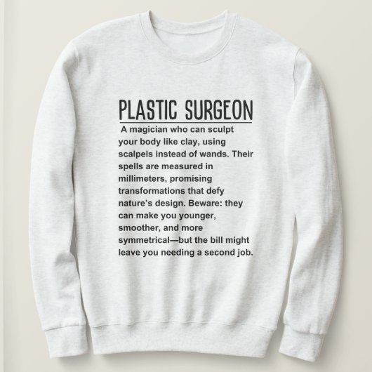 Plastic Surgeon Trui (Design voorkant)
