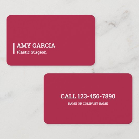 Plastic Surgeon Visitekaartje (Voorkant / Achterkant)