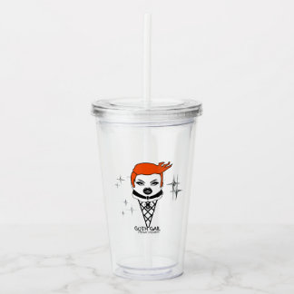 Plastic tumbler with lid GOTH GAIL Creamy dreamies Acryl Drinkbeker