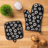 Plastic Vampier Tanden - Zwart Ovenwant & Pannenlap Set (Top down)