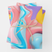 Plastic Vloeistof 3D Abstract Inpakpapier Vel (In situ)