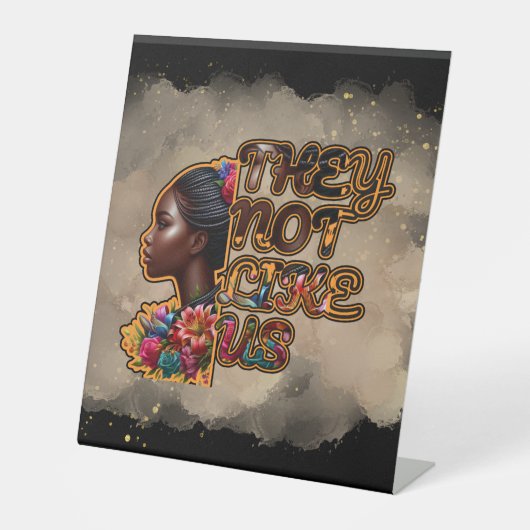 Plastic voetstuk teken 10 "x 12" "Ze houden niet v Reclamebord Met Voetstuk (Voorkant)