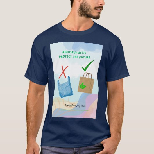 Plastic Vrij Juli 2026 T-shirt (Voorkant)