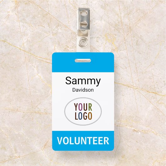 Plastic Vrijwilliger Naam Badge met Clip Aangepast