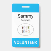 Plastic Vrijwilliger Naam Badge met Clip Aangepast (Voorkant)