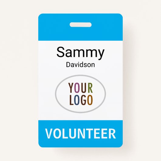 Plastic Vrijwilliger Naam Badge met Clip Aangepast (Voorkant)