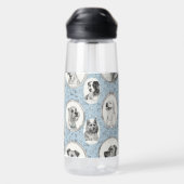 Plastic waterfles met hondenprint (Achterkant)