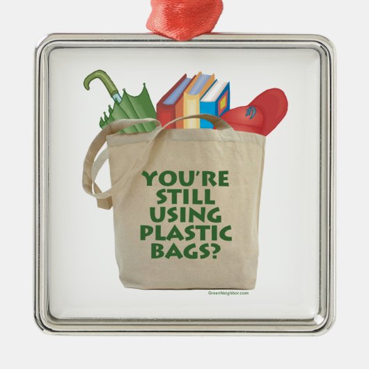 Plastic zakken metalen ornament (Voorkant)