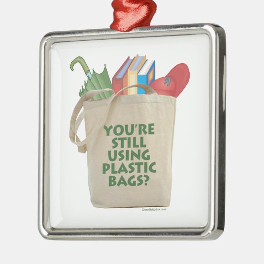 Plastic zakken metalen ornament (Links)