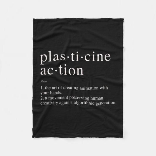 Plasticine Action Definition Minimalist Support HU Fleece Deken (Voorkant)