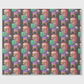 Plasticine Gift Bearing Dog Pattern Cadeaupapier (Vlak)