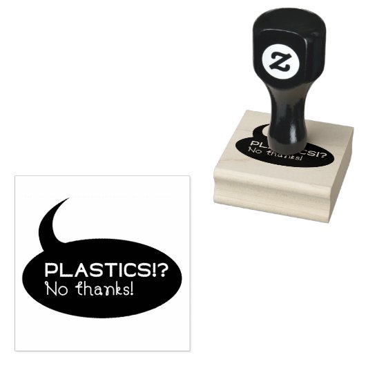 Plastics!? / Custom 2" x 2" / 5 cm x 5 cm Rubber Rubberstempel (Gestempeld)
