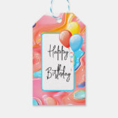 Plastiek Psychedelic Verjaardag 3D Abstract Cadeaulabel (Voorkant)