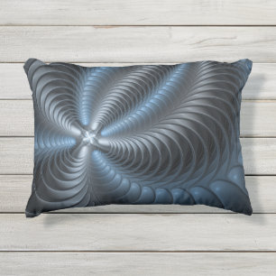 Plastisch blauw grijs 3D fractale kunst modern abs Buitenkussen
