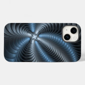 Plastisch Blauw Grijs 3D Fractale Kunst Modern Abs Case-Mate iPhone Case (Achterkant (horizontaal))