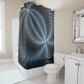 Plastisch blauw-grijs 3D fractale kunst modern abs Douchegordijn (In situ)