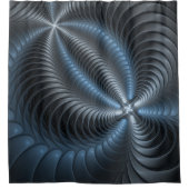 Plastisch blauw-grijs 3D fractale kunst modern abs Douchegordijn (Voorkant)