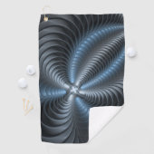 Plastisch blauw grijs 3D fractale kunst modern abs Golfhanddoek (Insitu)