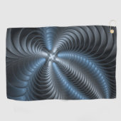 Plastisch blauw grijs 3D fractale kunst modern abs Golfhanddoek (Horizontaal)