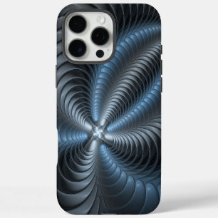Plastisch blauw grijs 3D fractale kunst modern abs iPhone 16 Pro Max Hoesje